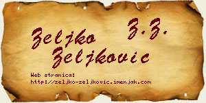 Željko Zeljković vizit kartica